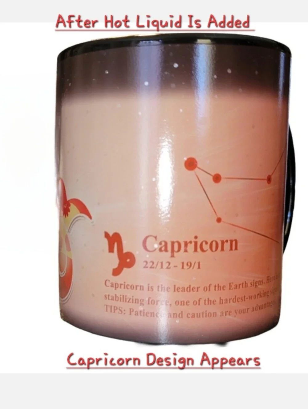 Capricorn Hot Transforming Mug Starts Dark Heat Turns It To Capricorn 10oz